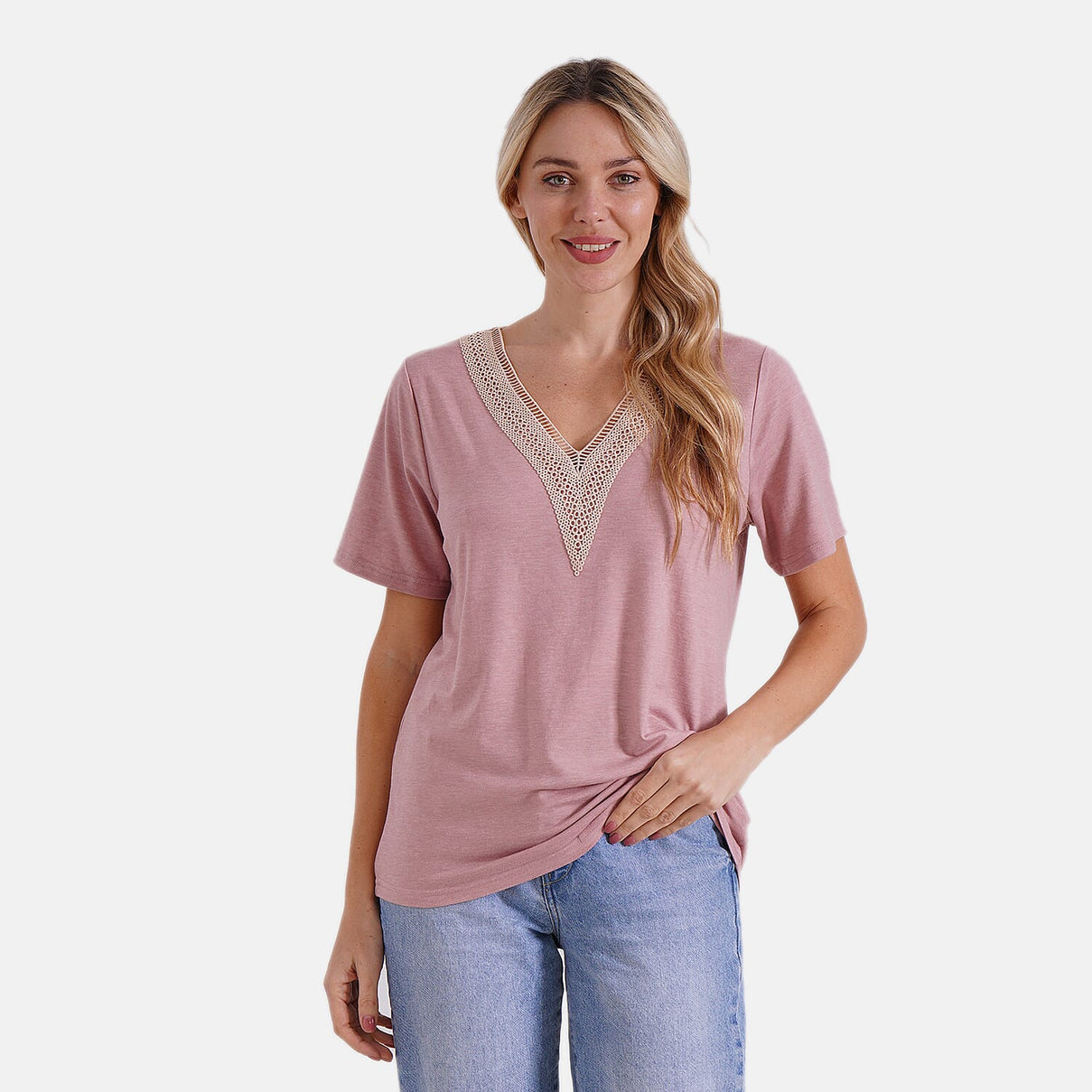 Tamsy Women's V-Neck Elegant Lace Blouse V32516853 3