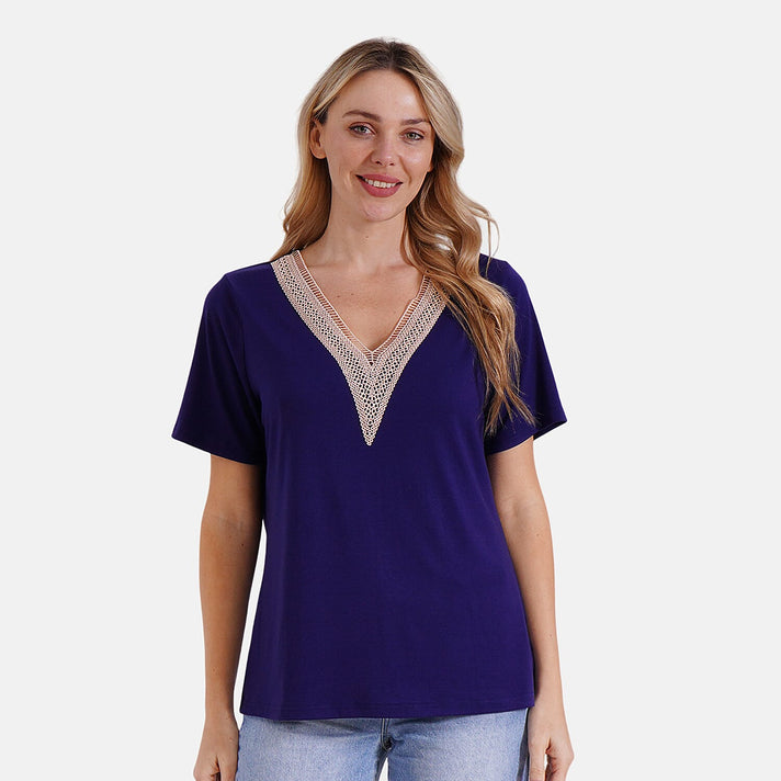 Tamsy Women's V-Neck Elegant Lace Blouse 8027062 1