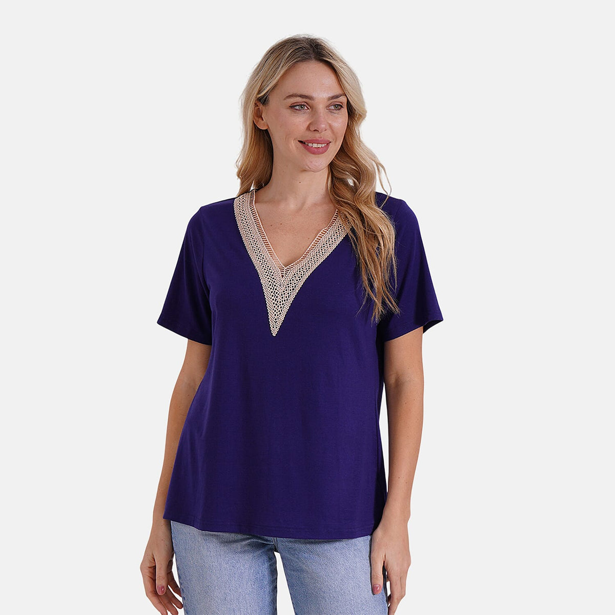 Tamsy Women's V-Neck Elegant Lace Blouse V32518143 3