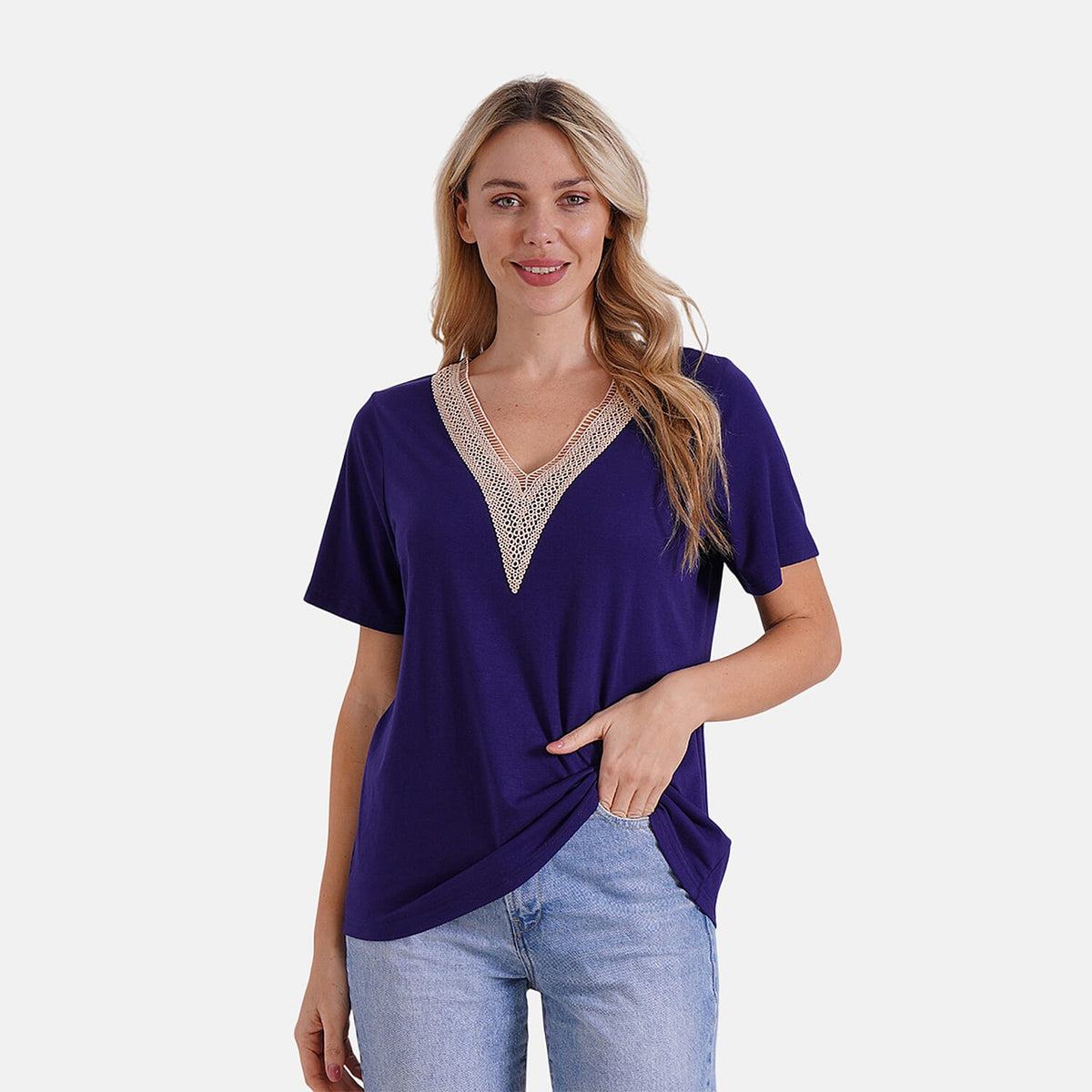 Tamsy Women's V-Neck Elegant Lace Blouse V32518143 4