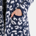 Tamsy Patterned Cardigan and Sweater-Jumper - White & Navy