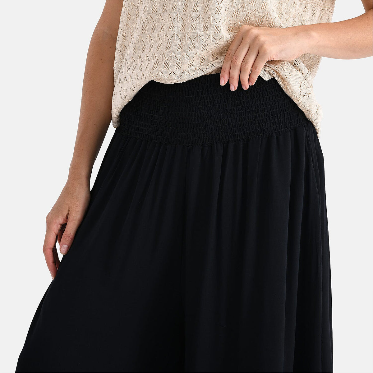 Tamsy Relaxed Fit Smocked Waist Culottes (One Size, 20inch Inside leg) 8108013 5