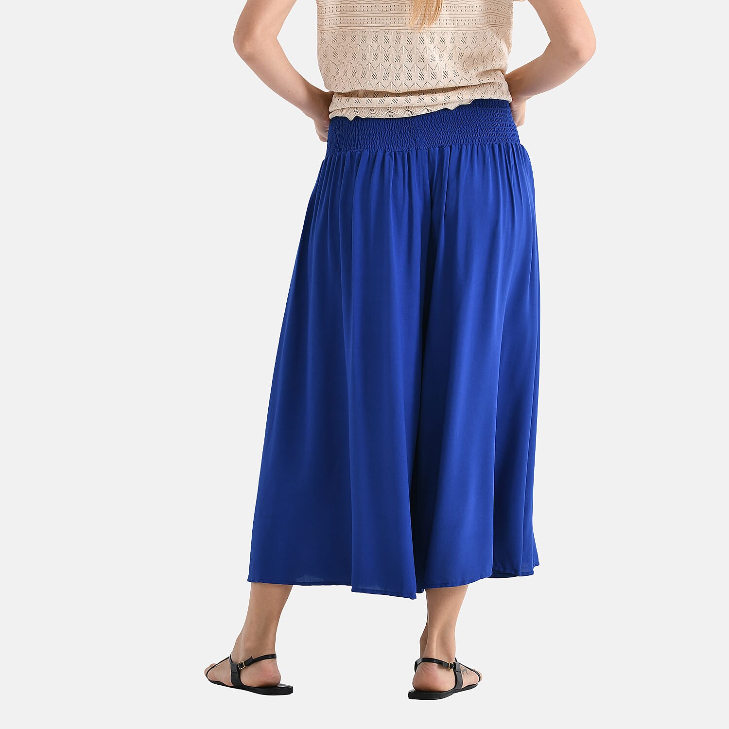 TAMSY Womens Relaxed Fit Elastic Waist Wide Leg Culottes 8107980 2
