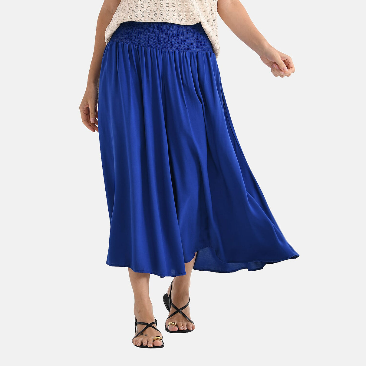 TAMSY Womens Relaxed Fit Elastic Waist Wide Leg Culottes 8107980 4