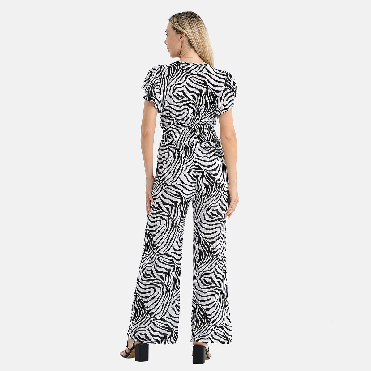 Tamsy Smocked Waist Stretch Jersey Wide Leg Jumpsuit V32582943 2