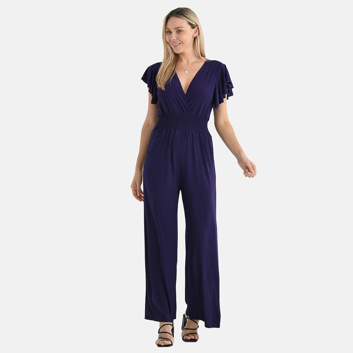 Tamsy Smocked Waist Stretch Jersey Jumpsuit V32578202 0