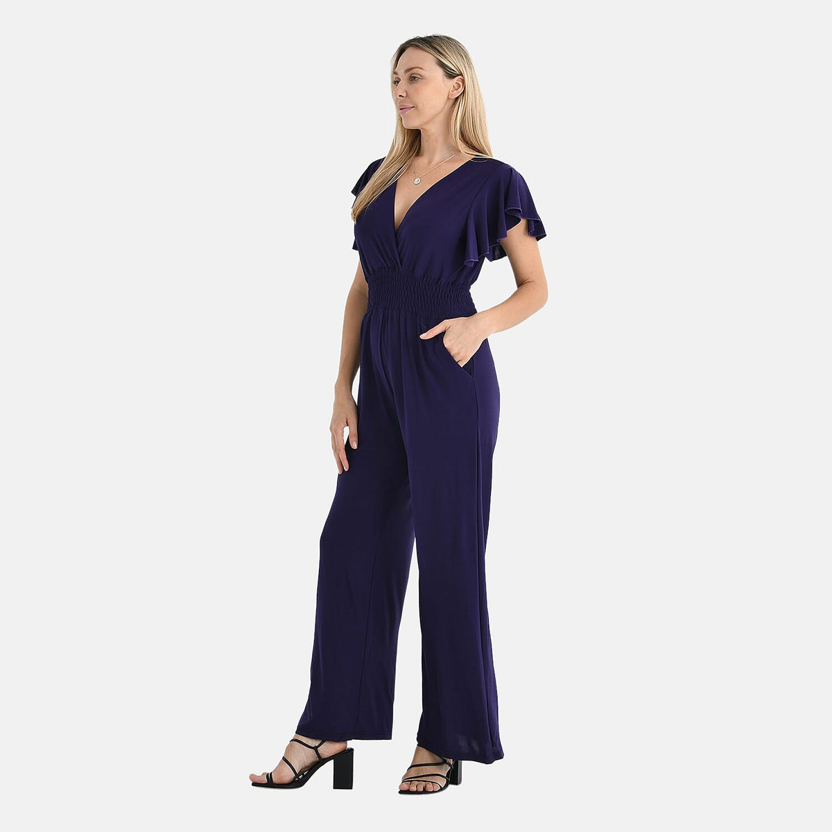 Tamsy Smocked Waist Stretch Jersey Jumpsuit V32578202 2