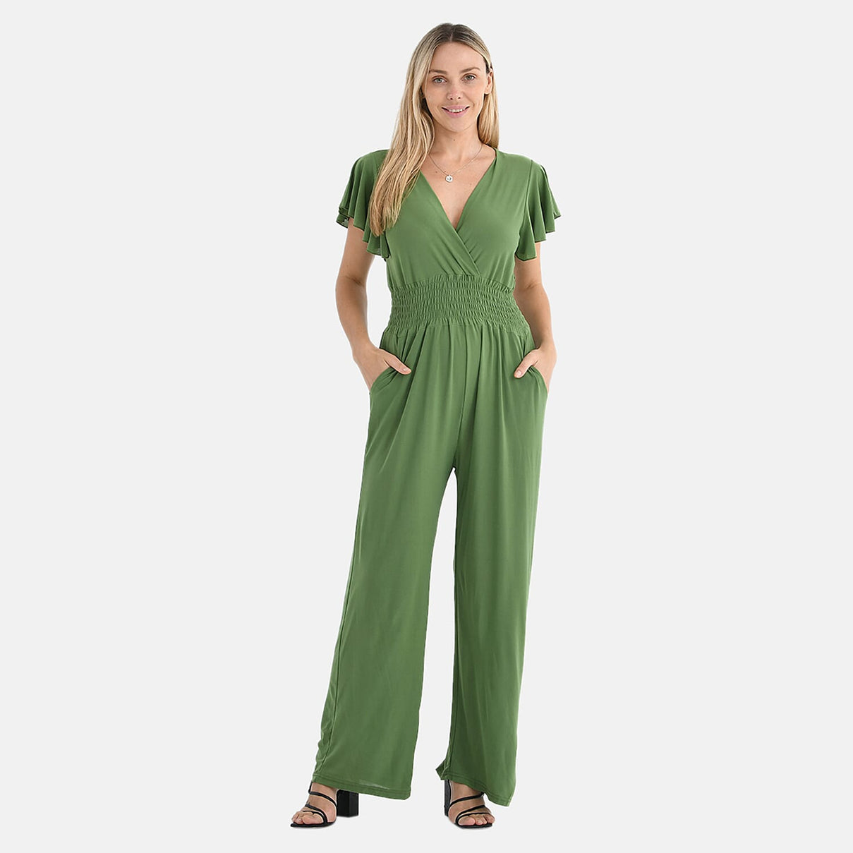 Tamsy Smocked Waist Stretch Jersey Jumpsuit 8102285 0