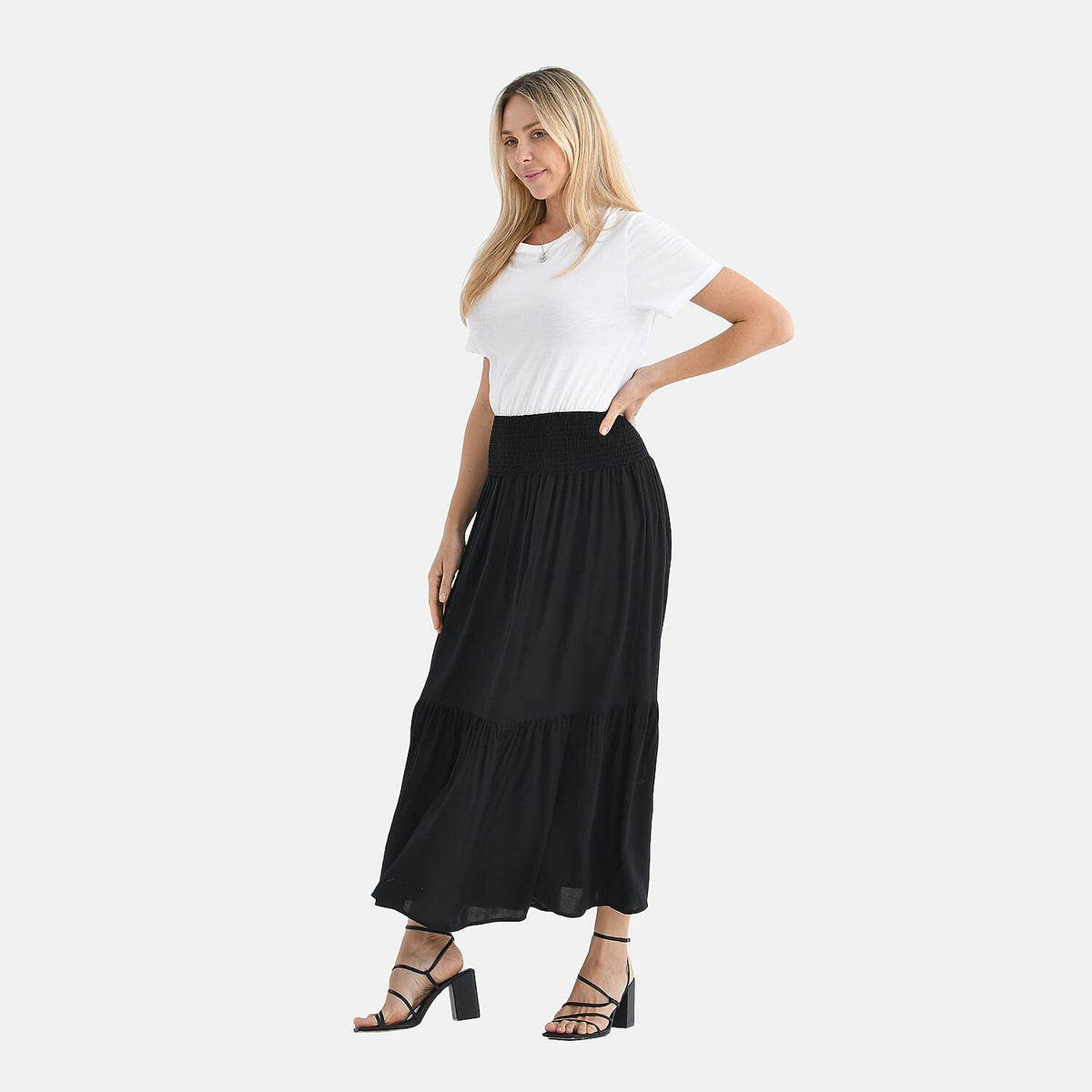 Tamsy Elastic Waist Summer Maxi Skirt 8108025 3