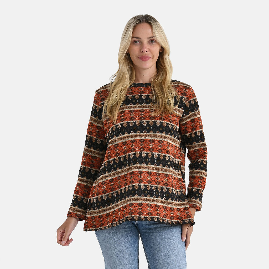 Tamsy Navy Leopard Print Jersey Top