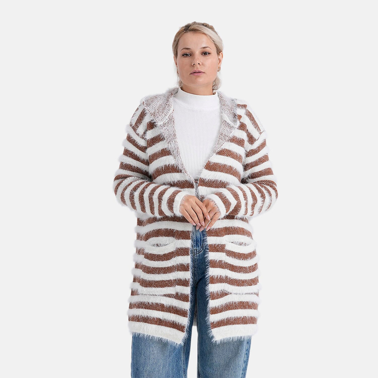 Tamsy Plush Winter Hooded Cardigan with Pockets 8200218 0