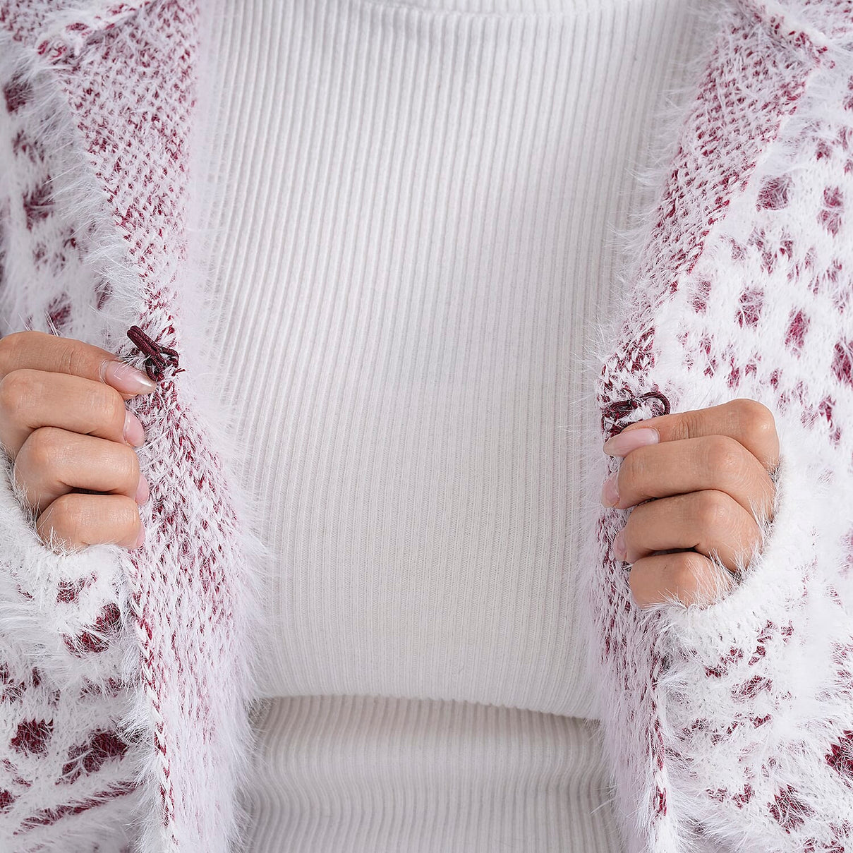 Tamsy Plush Winter Hooded Cardigan with Pockets V32518064 6