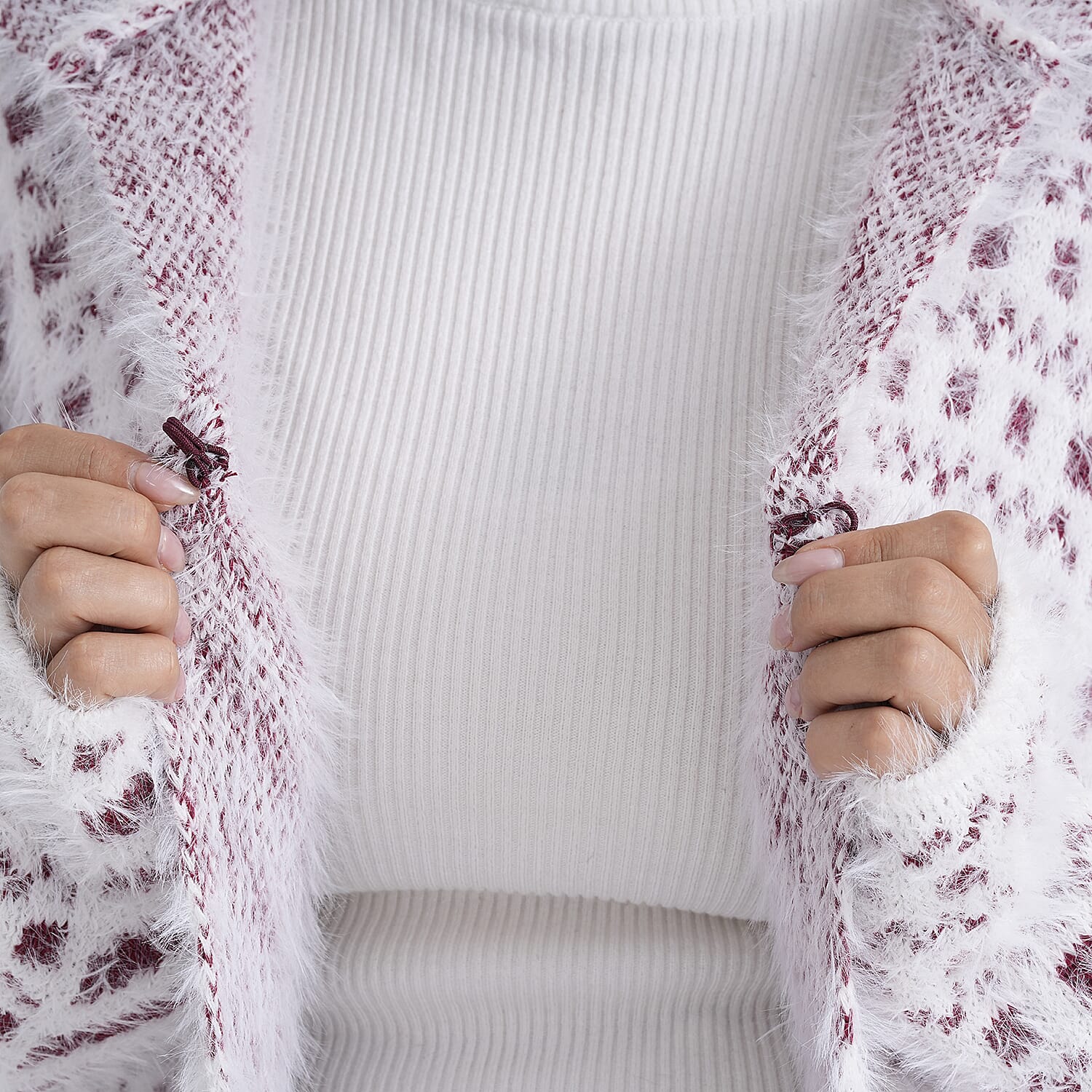 Tamsy Plush Winter Hooded Cardigan with Pockets V32518064 6
