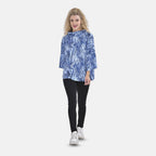 Brush Printed Stretch Jersey Top (One Size ) - Blue