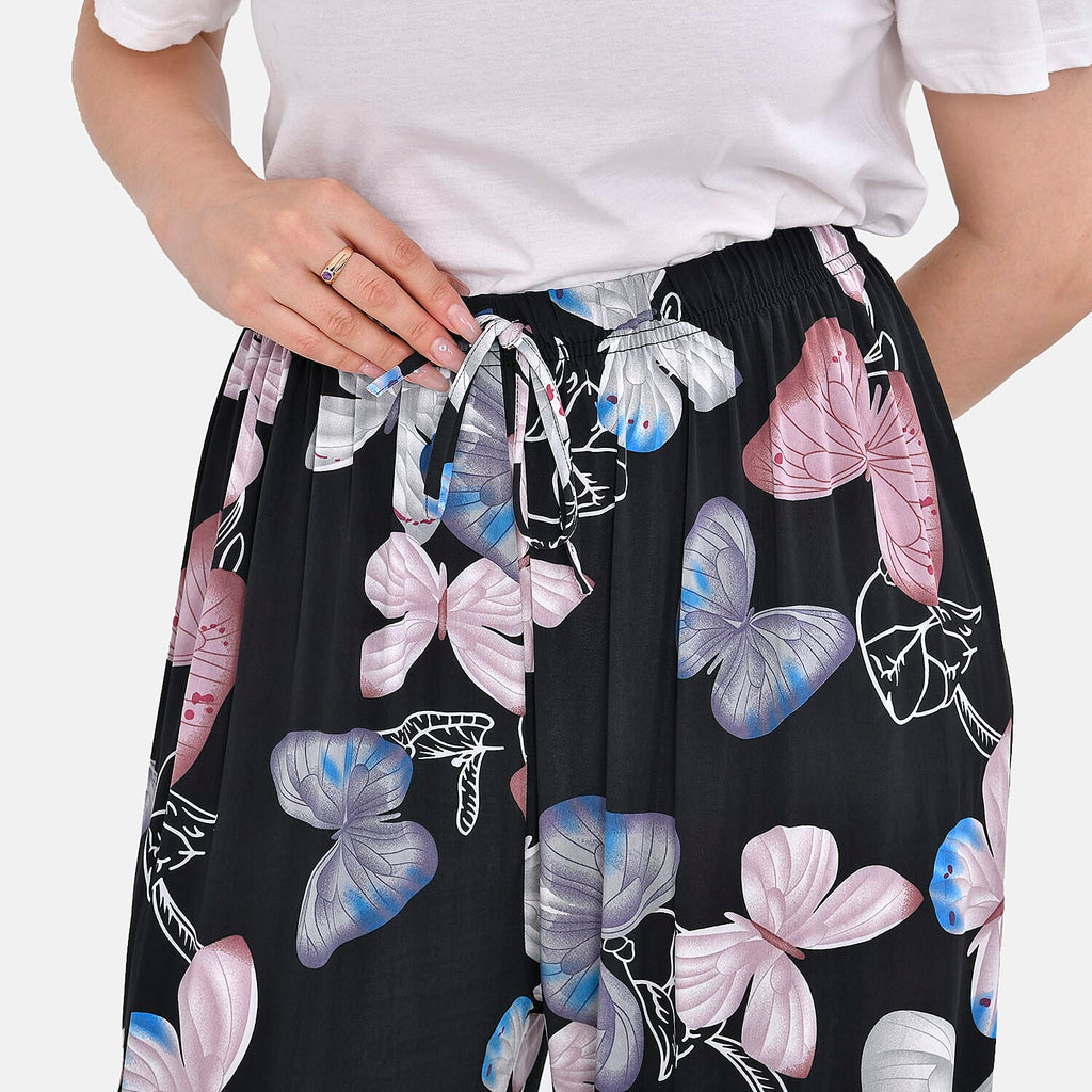 Tamsy Butterfly Printed Trouser (One Size 8-16) - Butterfly
