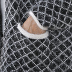 Tamsy Geometric Pattern Cardigan and Sweater-Jumper (Size Free 8-20 ) - Black and White