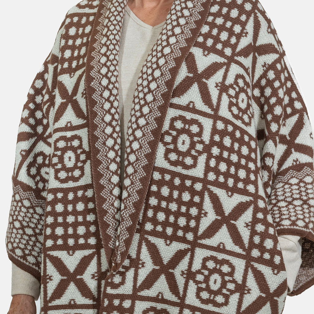 Closeout Deal - Oversized Knit Cardigan - Beige