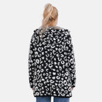 Tamsy Cozy Winter Coatigan with Hoodie (Size 8 to 20) - White & Black