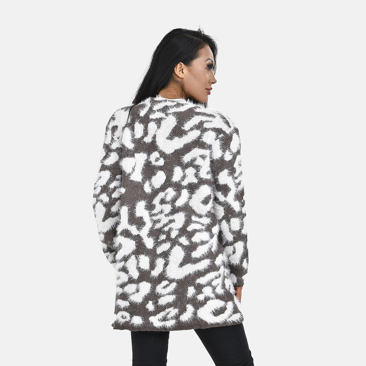 Tamsy Patterned Cardigan - Jumper - Brown and White 7487301 1