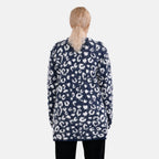 Tamsy Patterned Cardigan and Sweater-Jumper - White & Navy