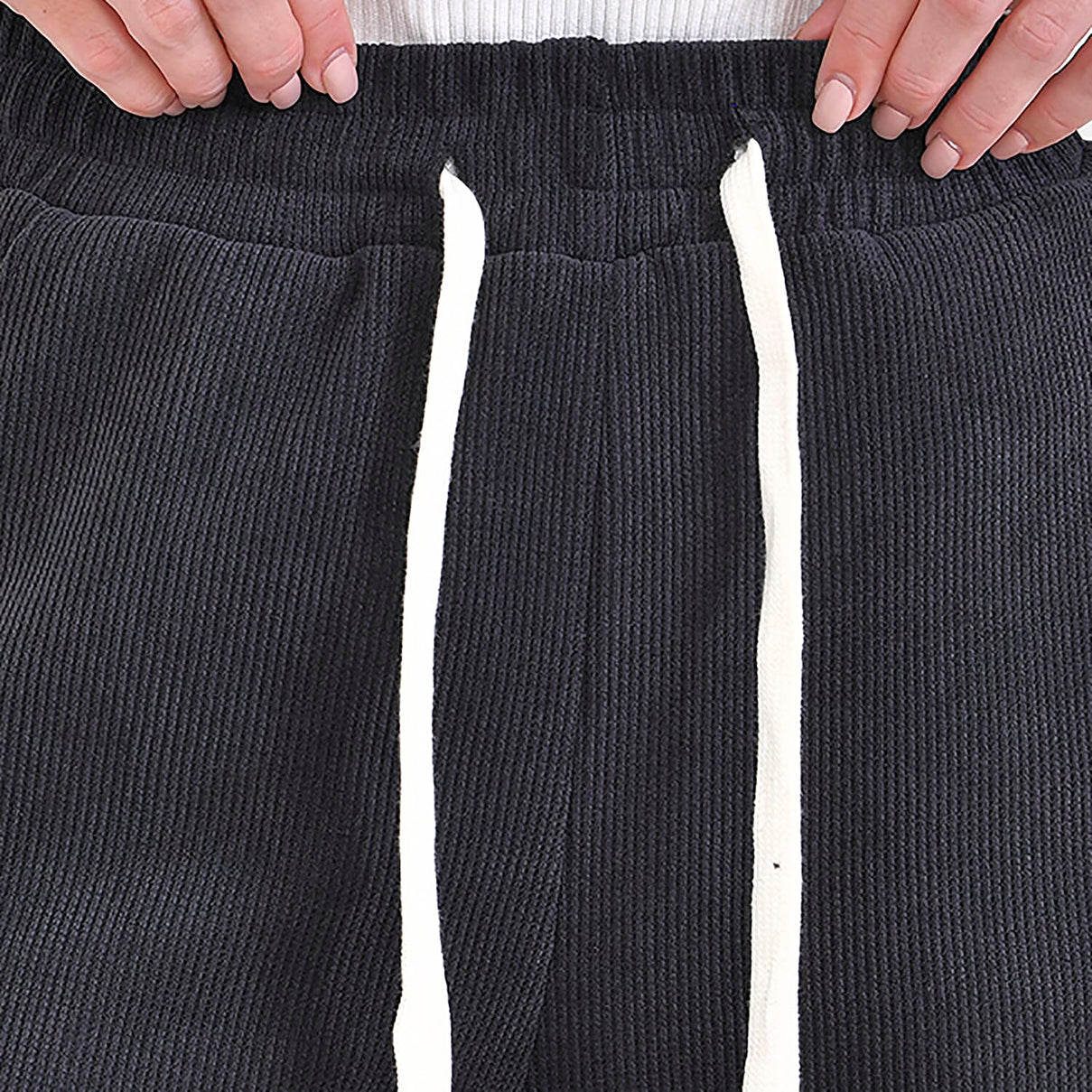 Corduroy Trousers with Elastic Waistband and Adjustable Drawstring 7615882 5