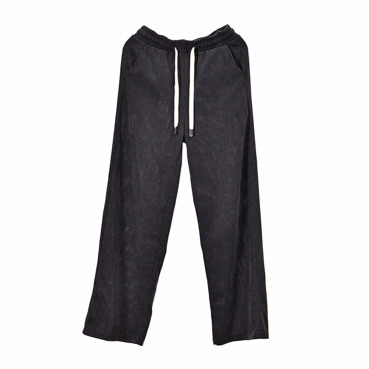 Corduroy Trousers with Elastic Waistband and Adjustable Drawstring 7615882 7