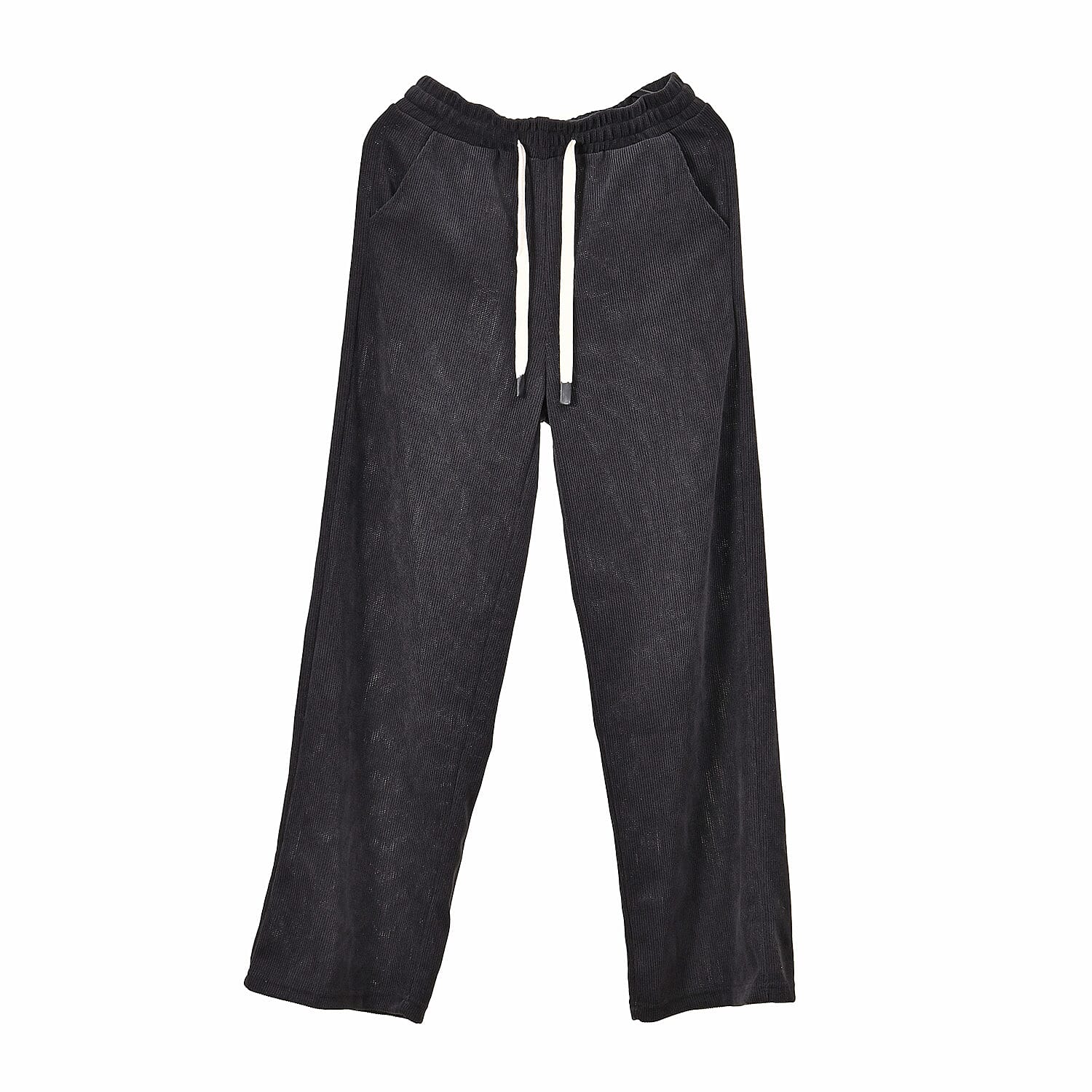 Corduroy Trousers with Elastic Waistband and Adjustable Drawstring 7615882 7