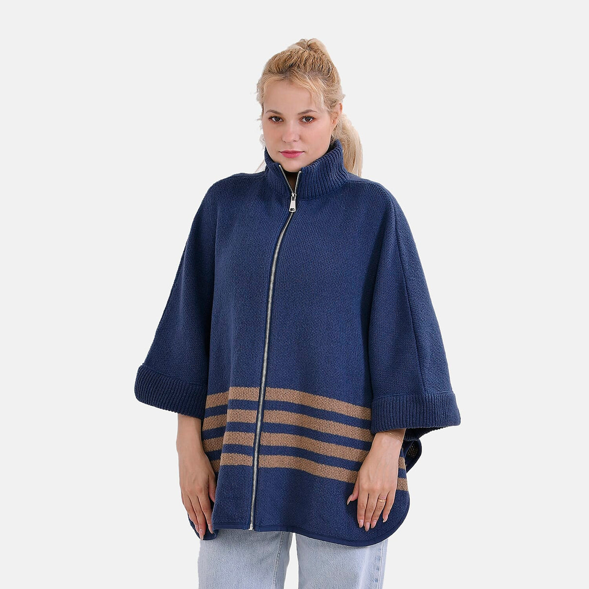 Tamsy Winter Poncho with Zip Detail 7806976 0