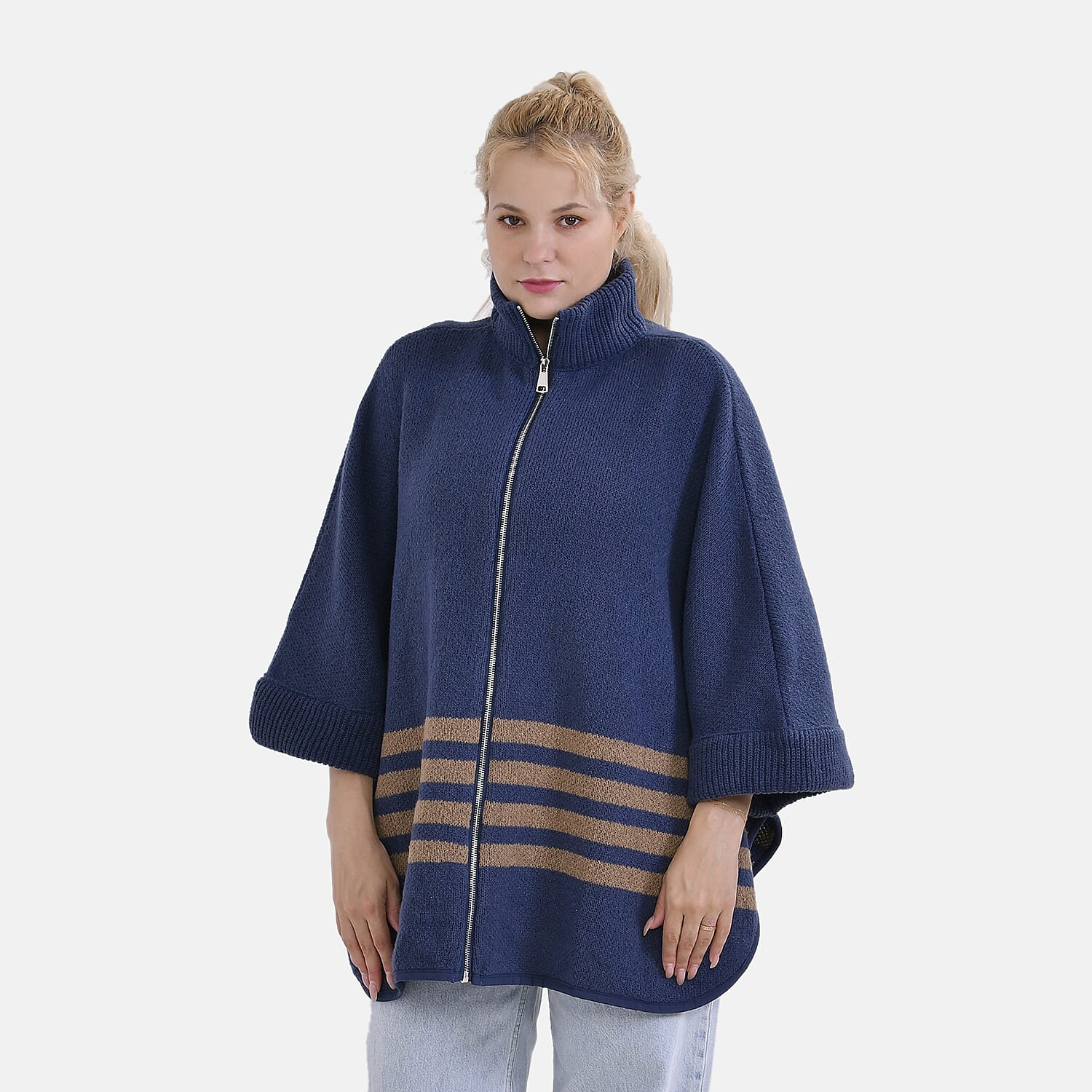 Tamsy Winter Poncho with Zip Detail 7806976 0