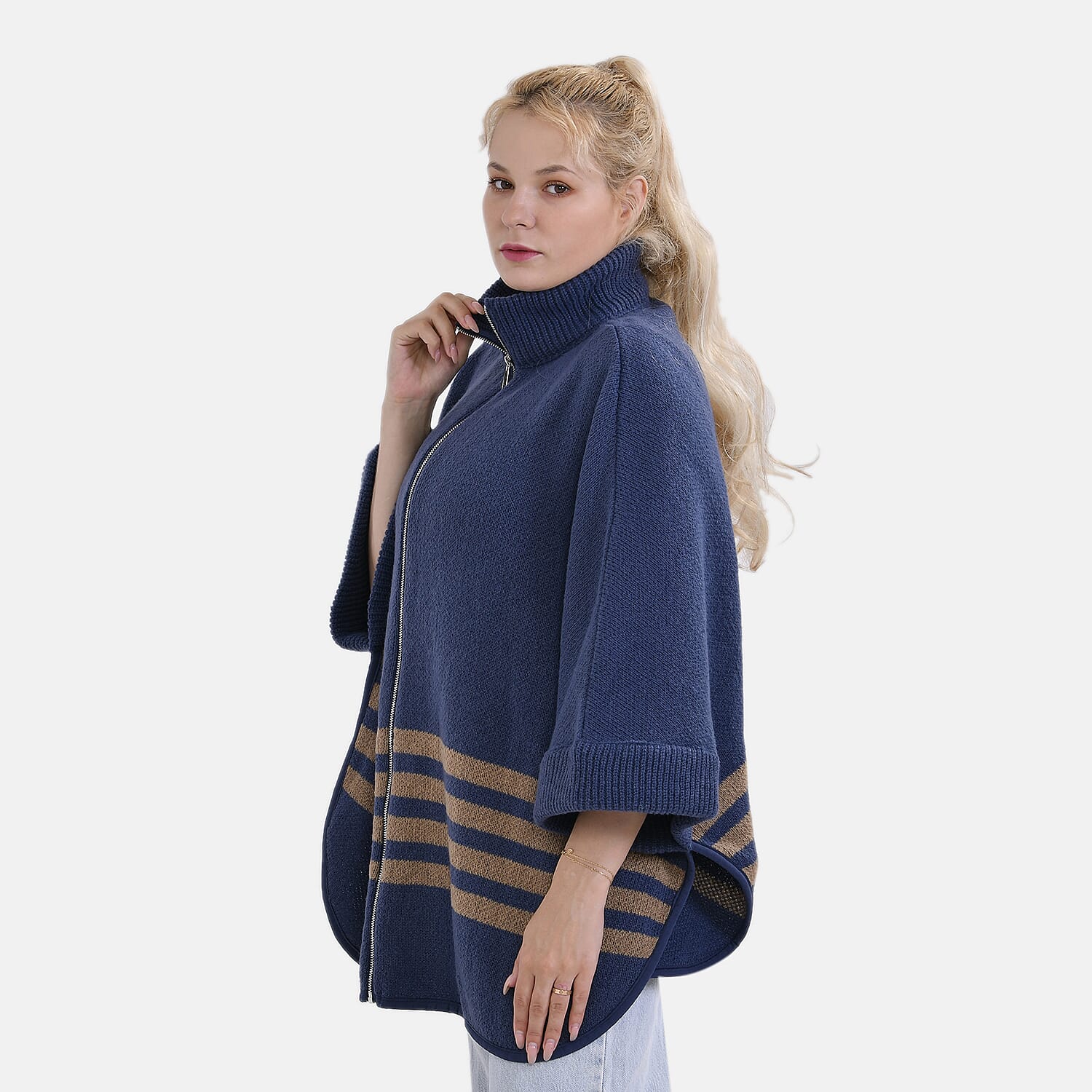 Tamsy Winter Poncho with Zip Detail 7806976 3