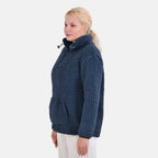 La Marey Fleece Patterned Half Zipped Sweat Shirt (Size 8 - 10 ) - Navy
