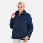 La Marey Fleece Patterned Half Zipped Sweat Shirt (Size 8 - 10 ) - Navy
