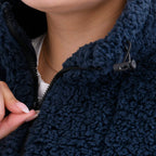 La Marey Fleece Patterned Half Zipped Sweat Shirt (Size 8 - 10 ) - Navy