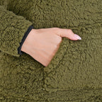 La Marey Fleece Patterned Half Zipped Sweat Shirt (Size 8 - 10 ) - Olive