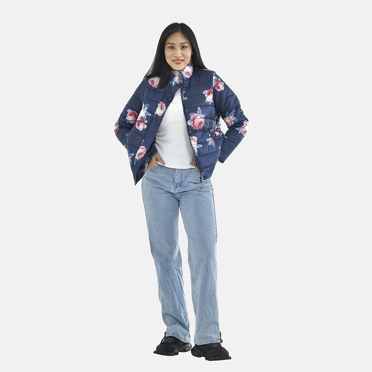 Tamsy Printed Padded Jacket - Navy 3888762 0