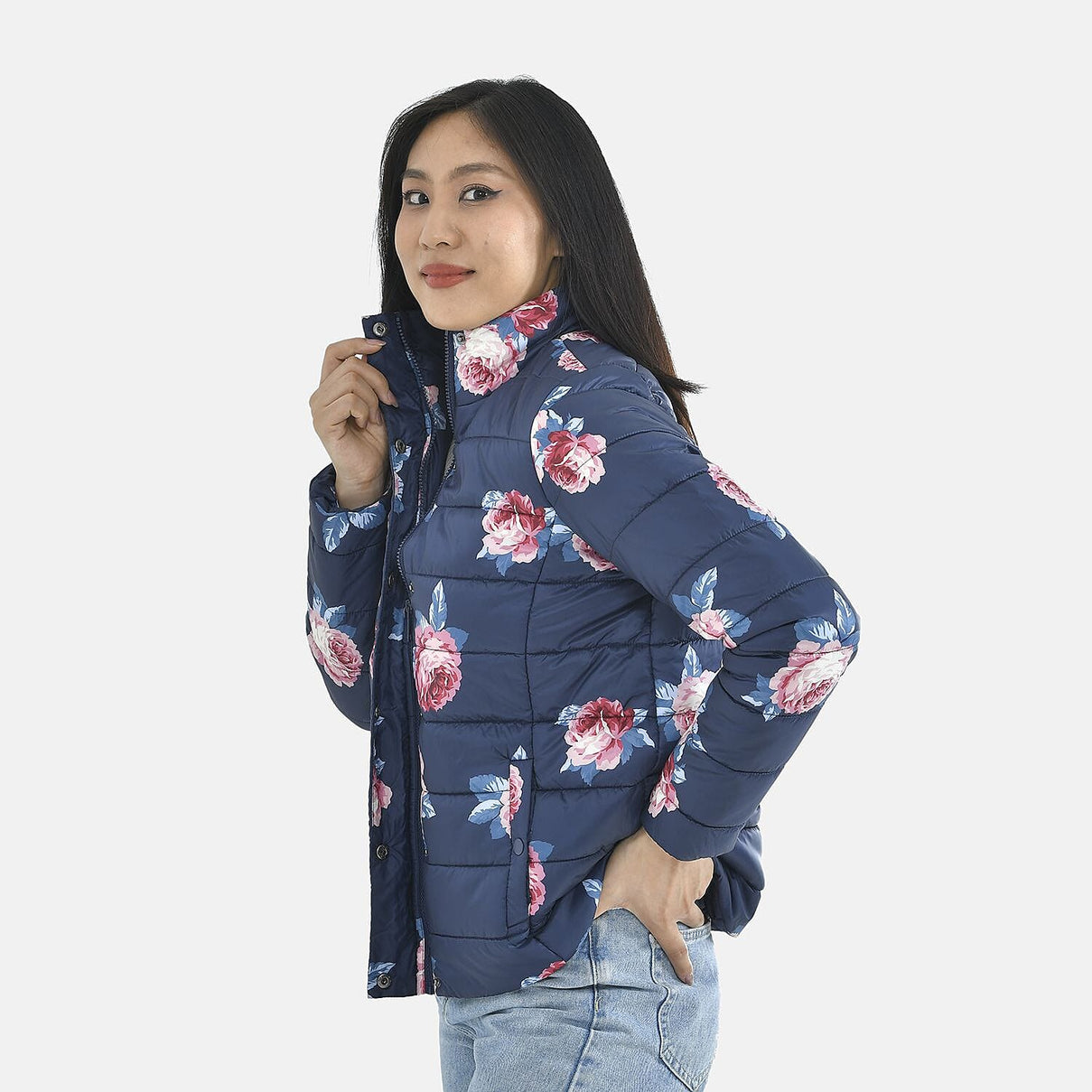 Tamsy Printed Padded Jacket - Navy 3888762 3