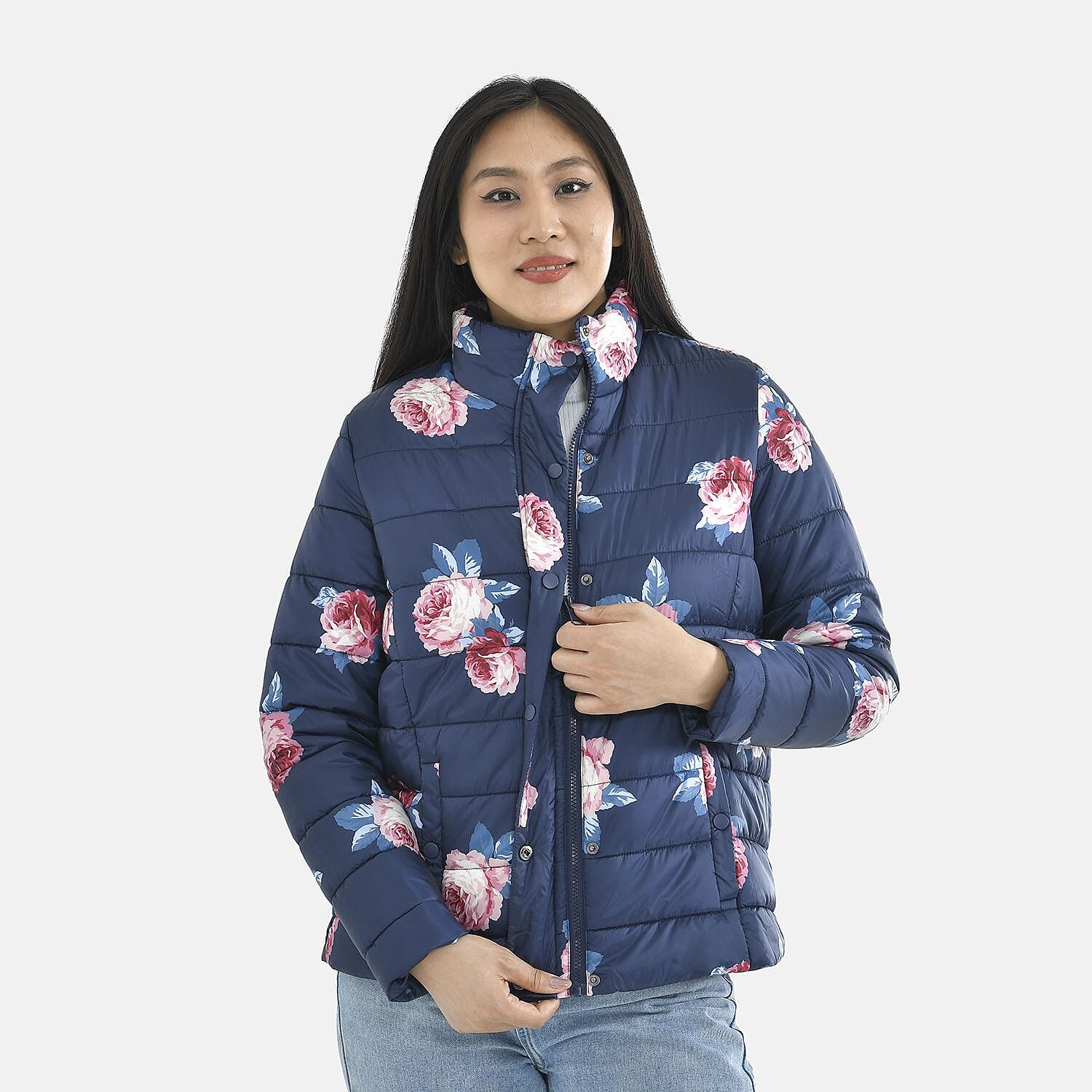 Tamsy Printed Padded Jacket - Navy 3888762 4