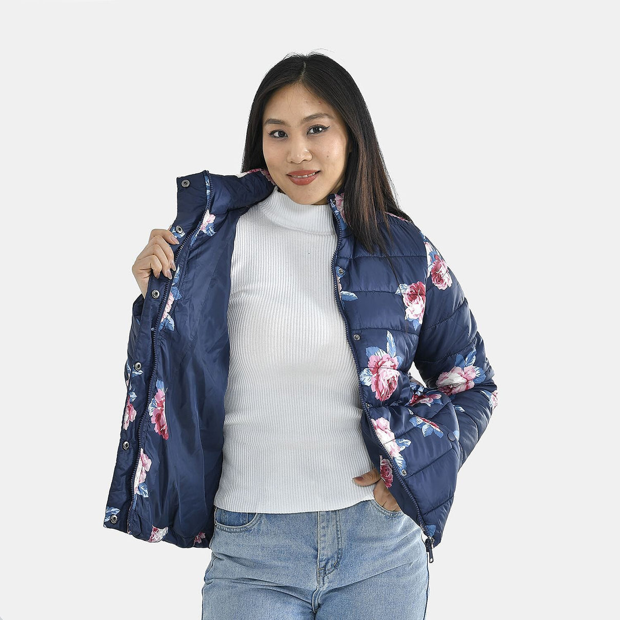 Tamsy Printed Padded Jacket - Navy 3888762 5