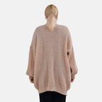 TAMSY Plain Cardigan (One Size) - Beige