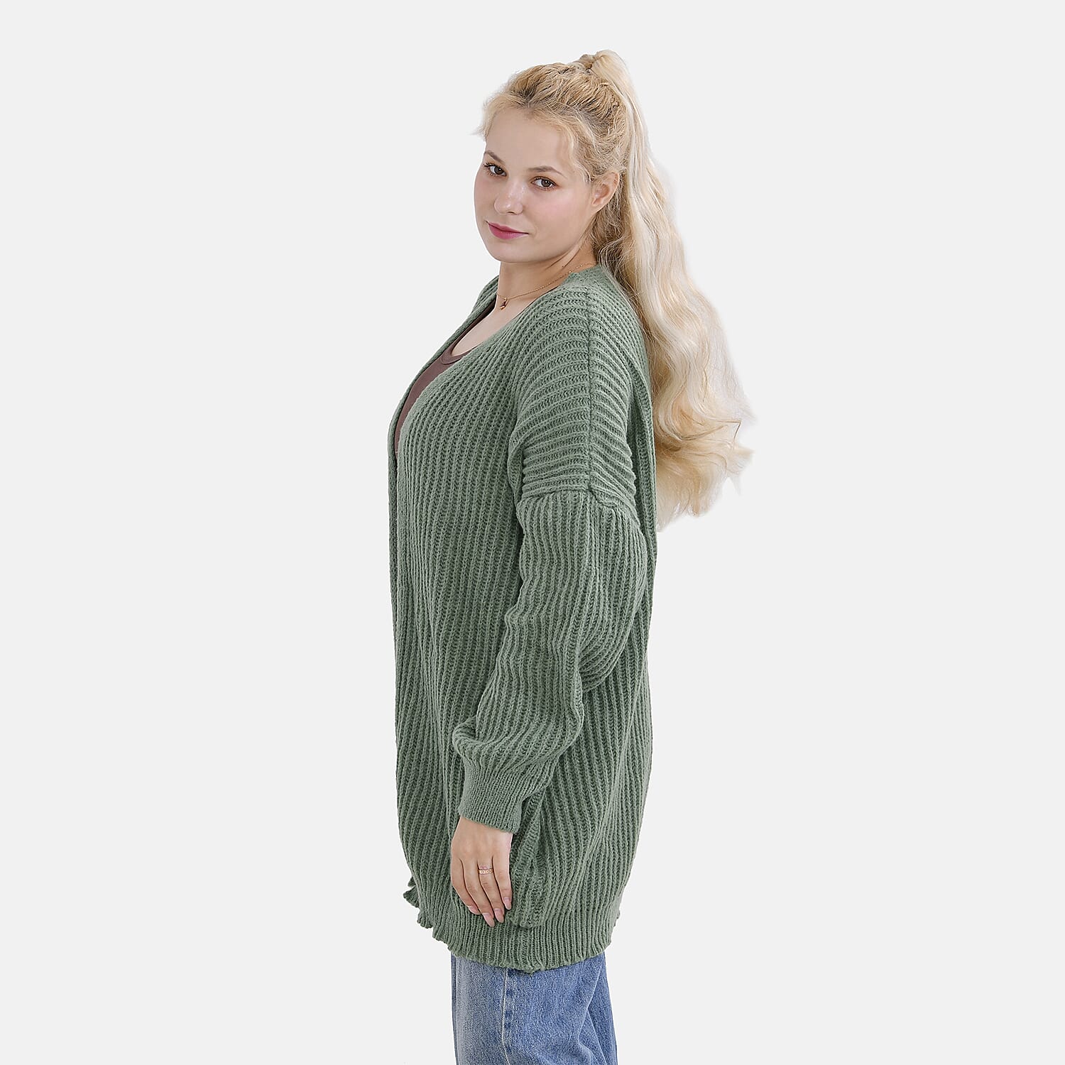 Tamsy Super Soft Relaxed Plain Cardigan (Size 8 to 20) - Green 7797767 3