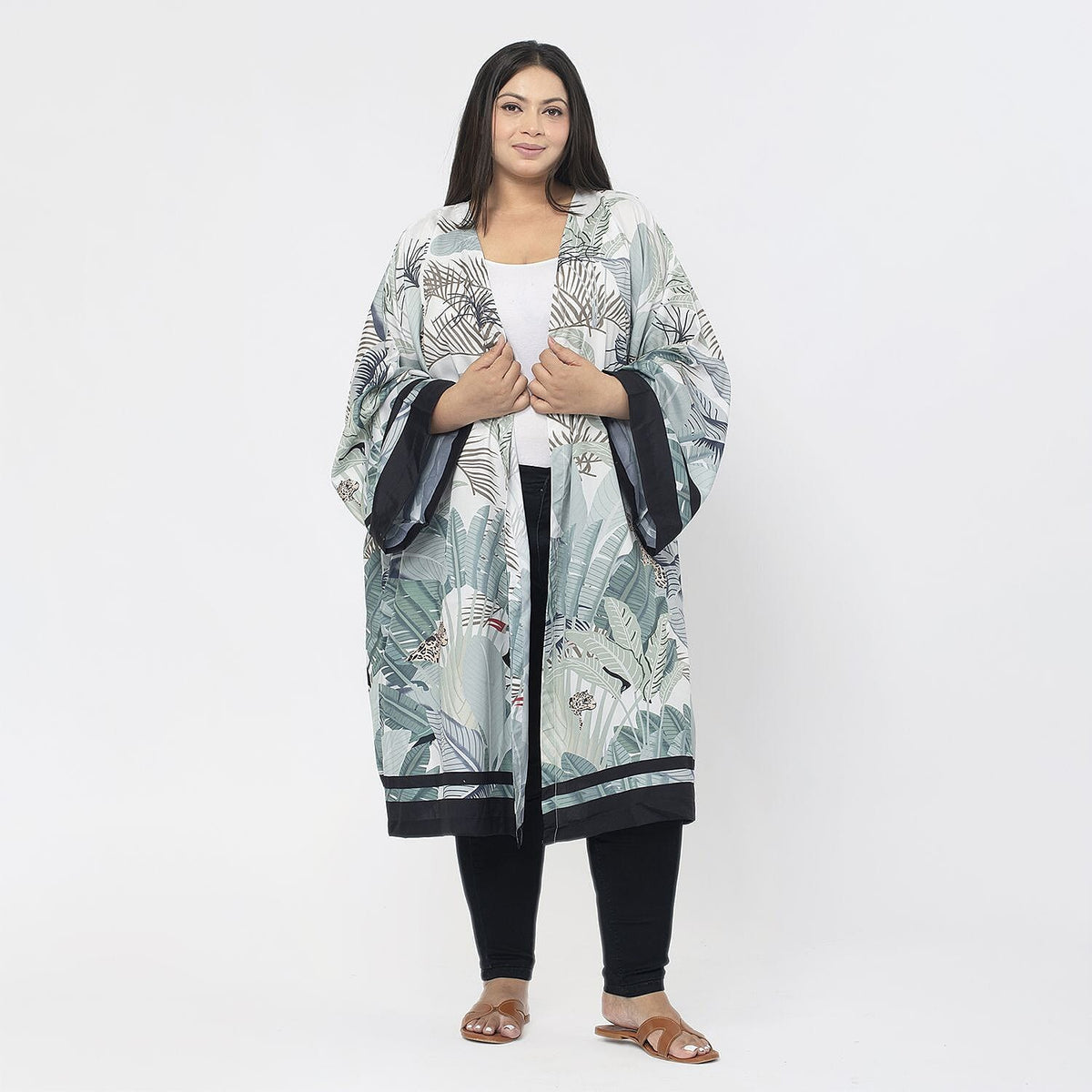 Tamsy Printed Kimono (Size L) - Green 7545672 2