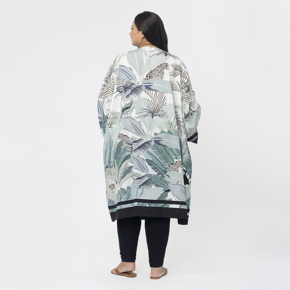 Tamsy Printed Kimono (Size L) - Green 7545672 3