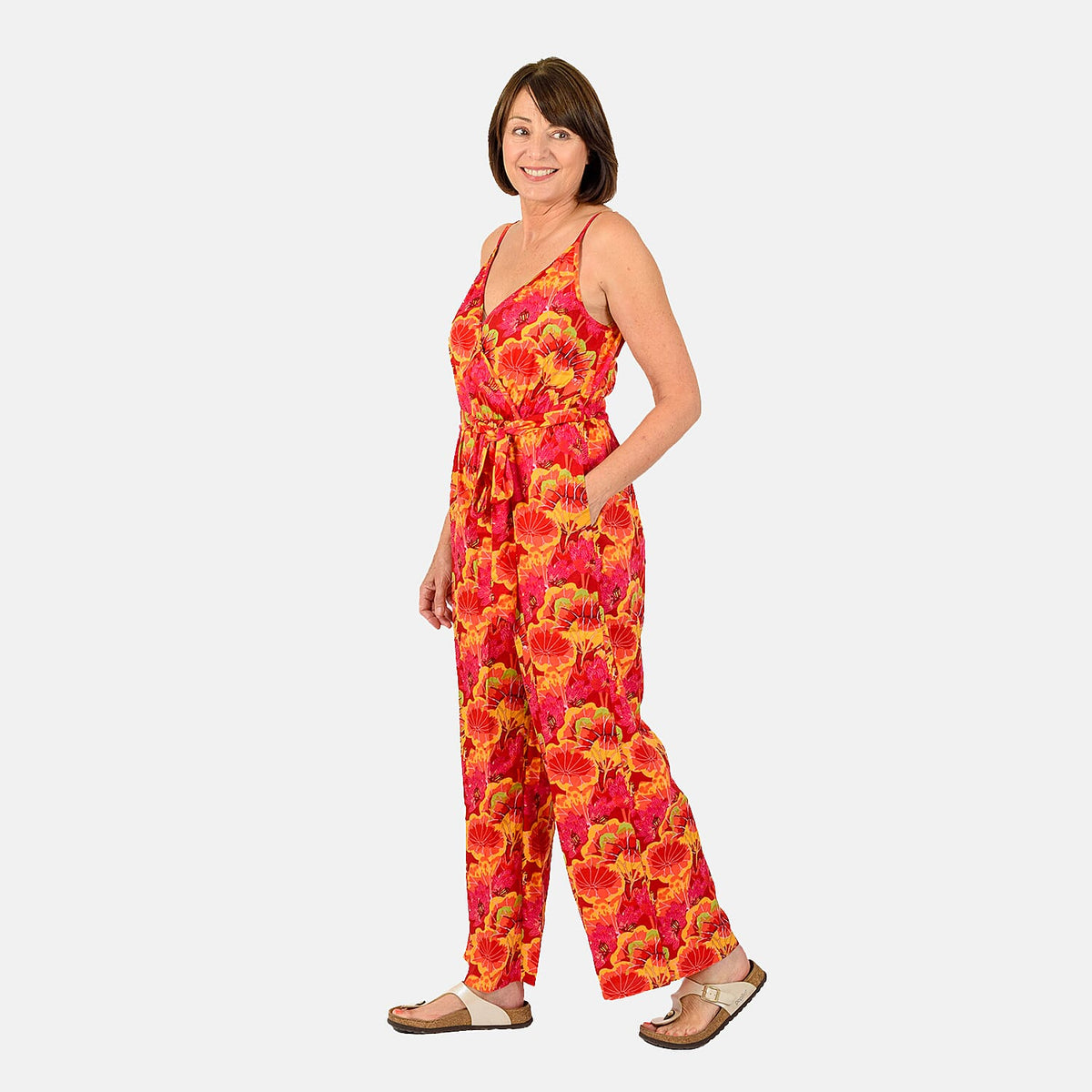 Tamsy Printed Jumpsuit (Size L) - Orange 7596082 1