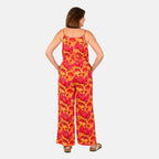 Tamsy Printed Jumpsuit (Size M) - Orange