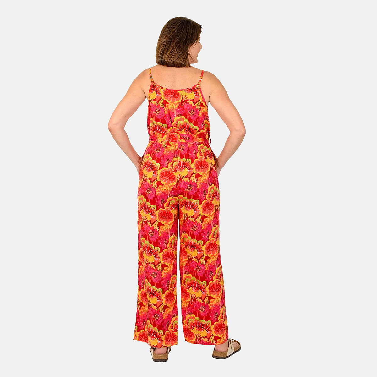 Tamsy Printed Jumpsuit (Size L) - Orange 7596082 3