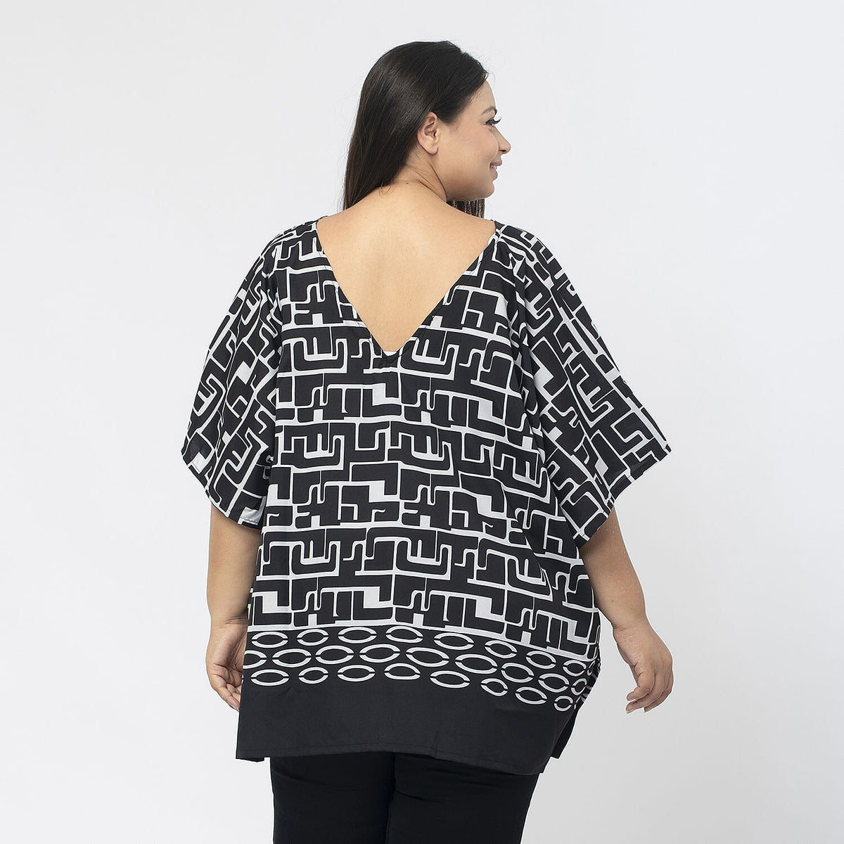 Printed Top (Size S) - Black &amp; White V32622871 2