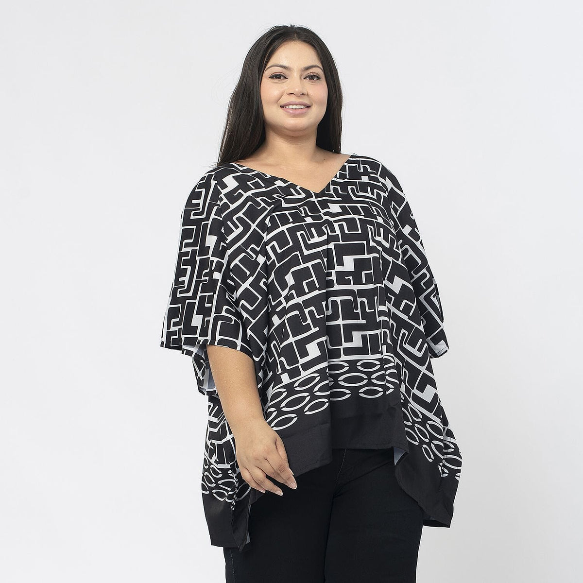 Printed Top (Size S) - Black &amp; White V32622871 5