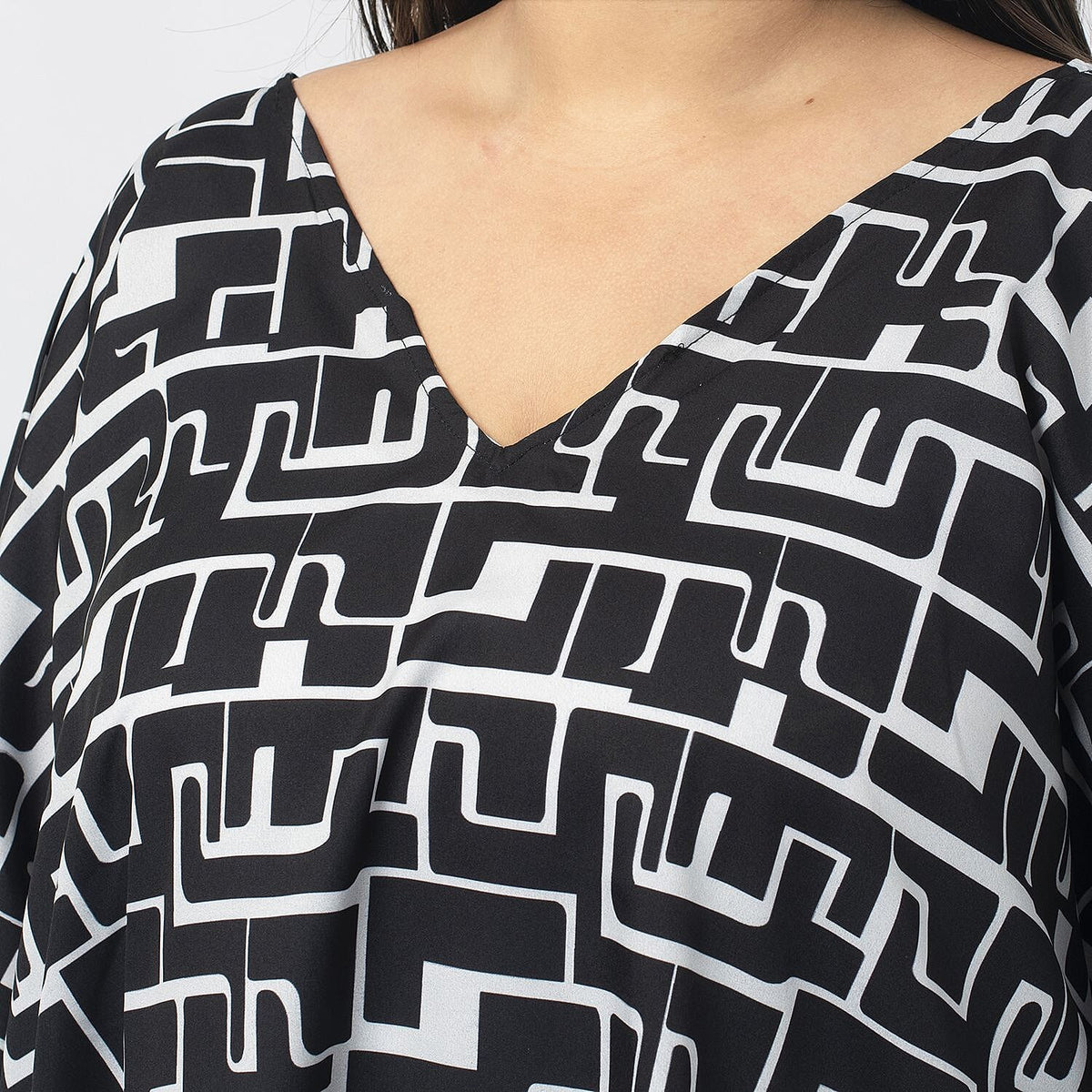 Printed Top (Size S) - Black &amp; White V32622871 6
