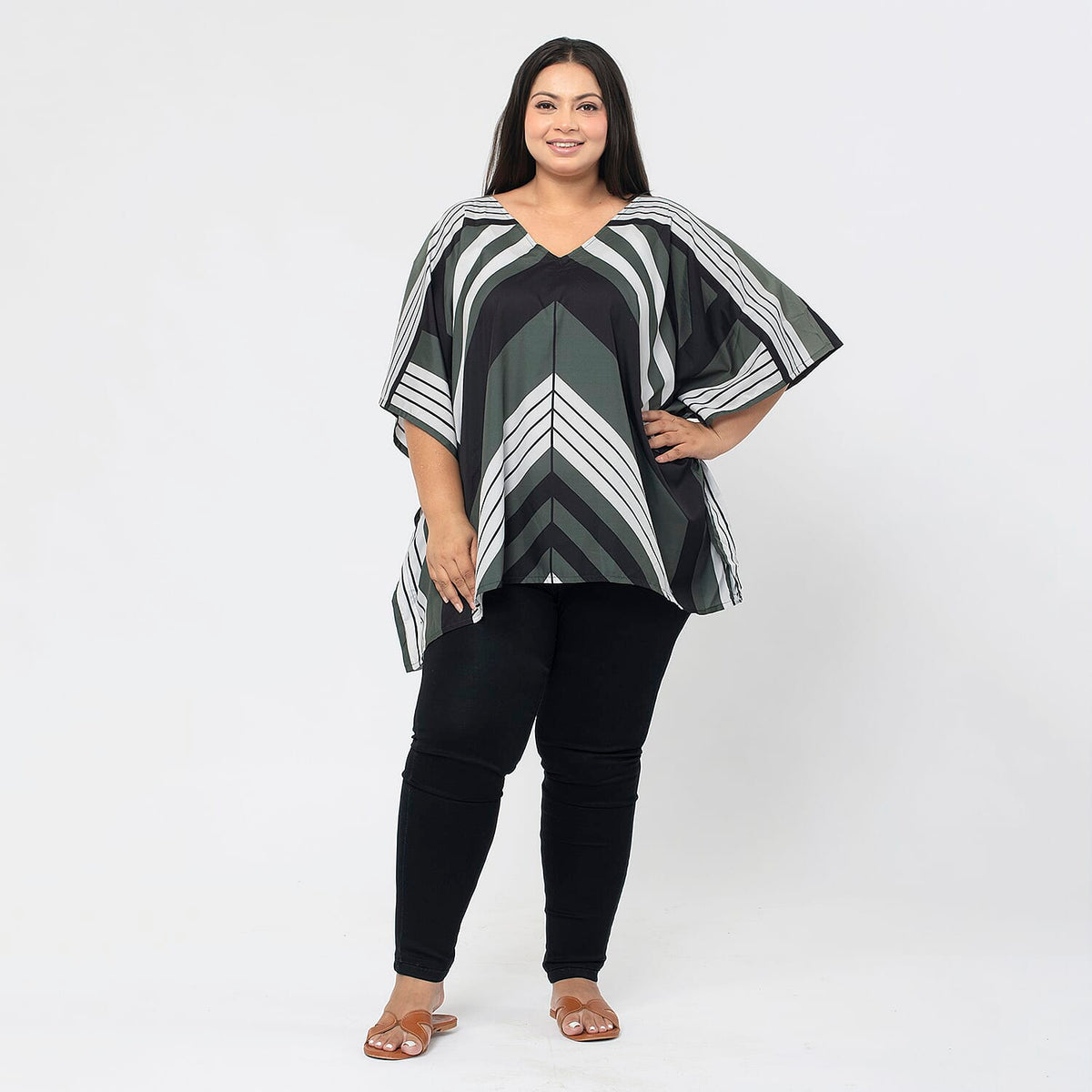 TAMSY V-Neck Short Kaftan Top V32614677 0