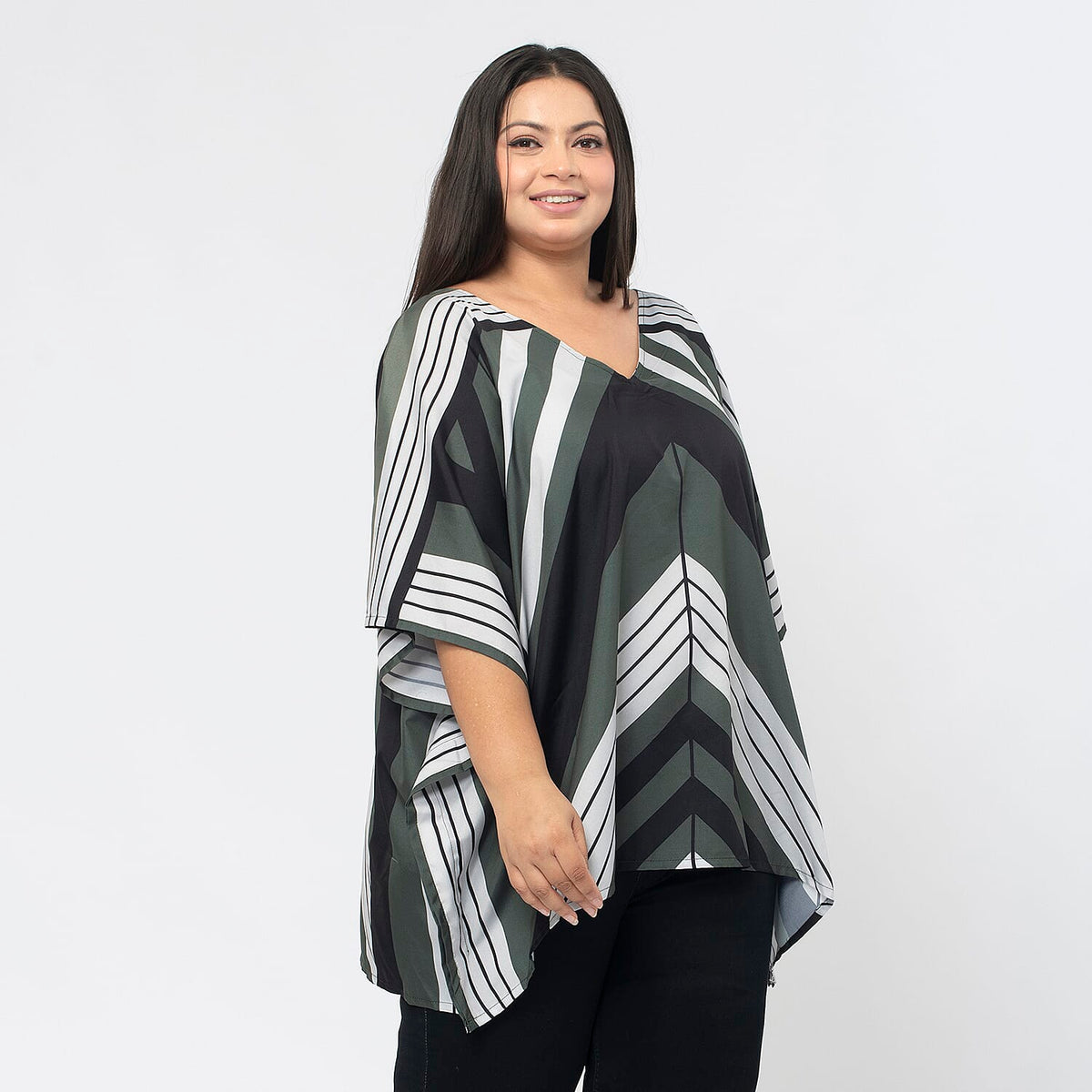 TAMSY V-Neck Short Kaftan Top V32614677 3